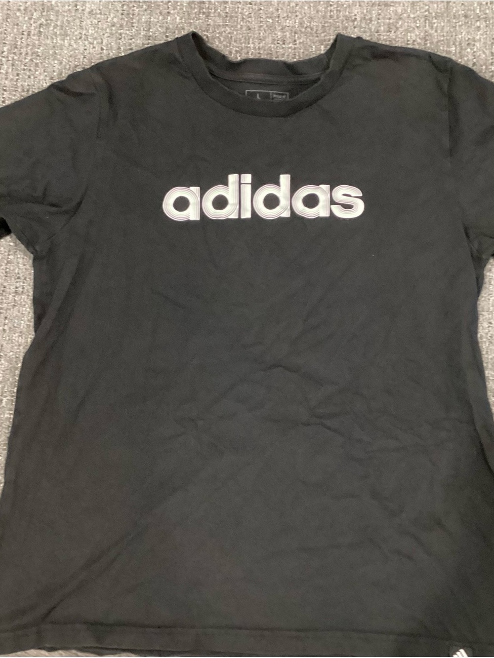 adidas Black Short Sleeve Logo Tee for Women